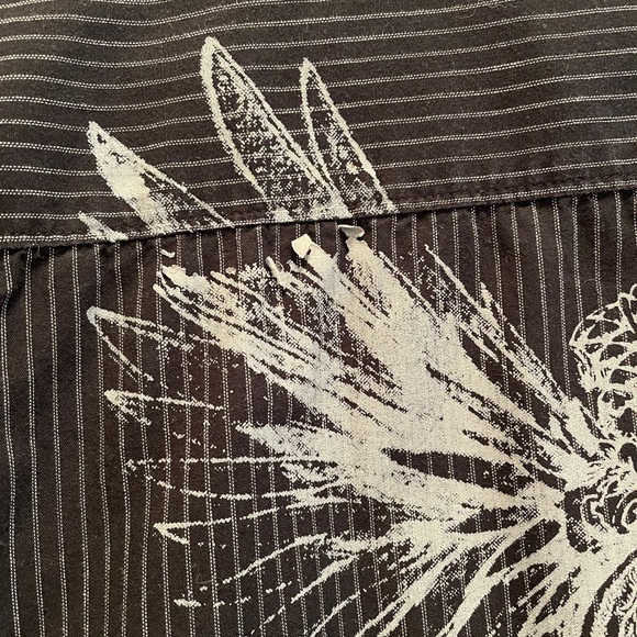 Straight Faded - black w/ white stripes button up - Picture 4 of 4